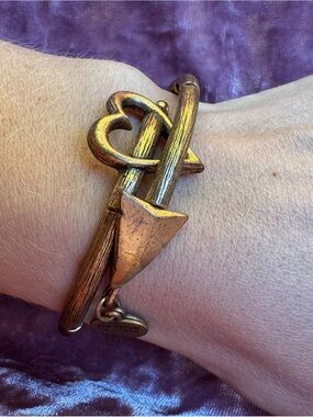 Alex & Ani Antique Gold Toned Cupids Arrow Wrap Bracelet